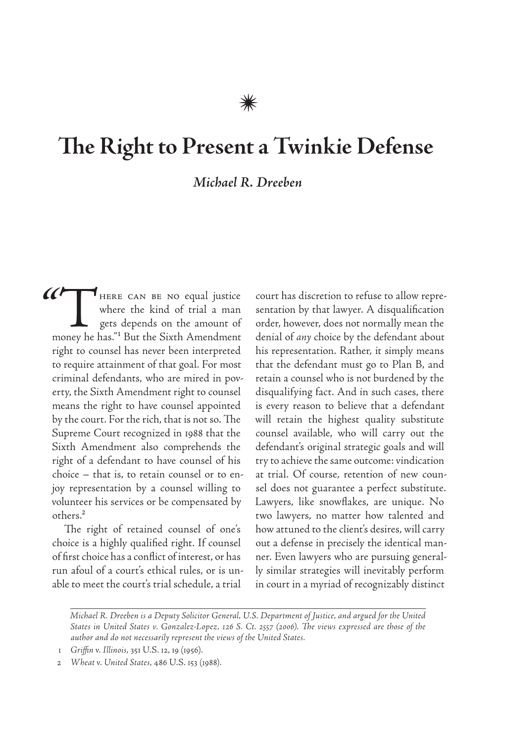 The Right to Present a Twinkie Defense