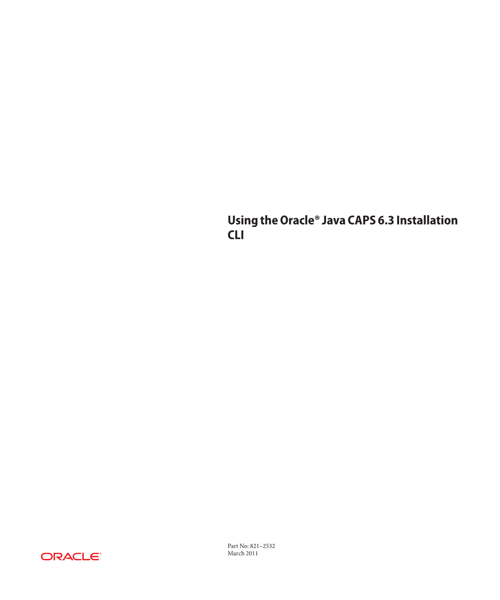Java CAPS 6.3 Installation CLI