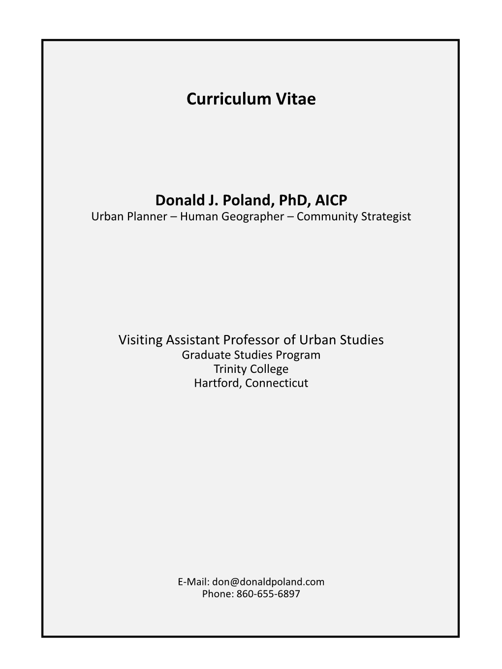 Dr. Poland CV