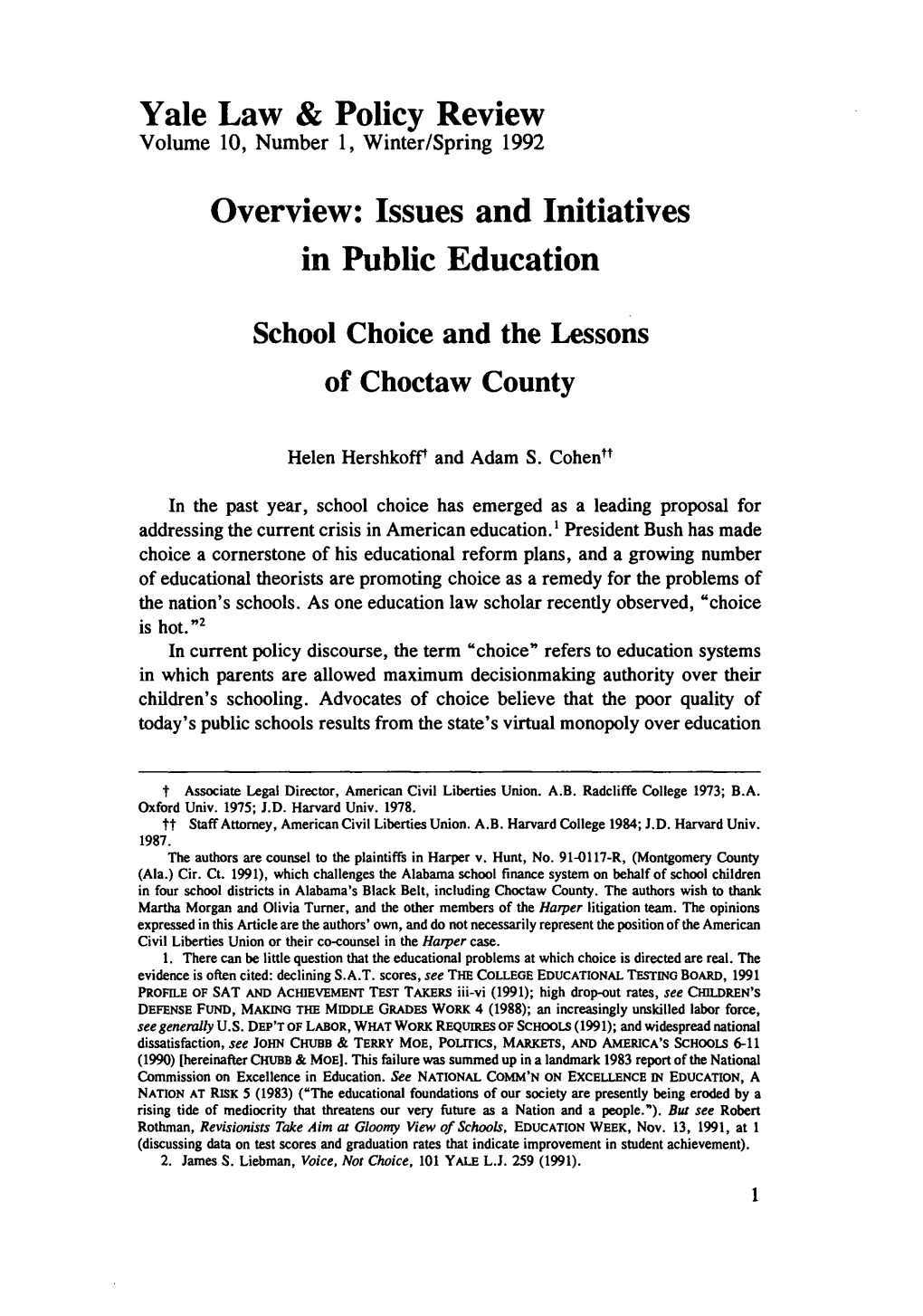 School Choice and the Lessons of Choctaw County
