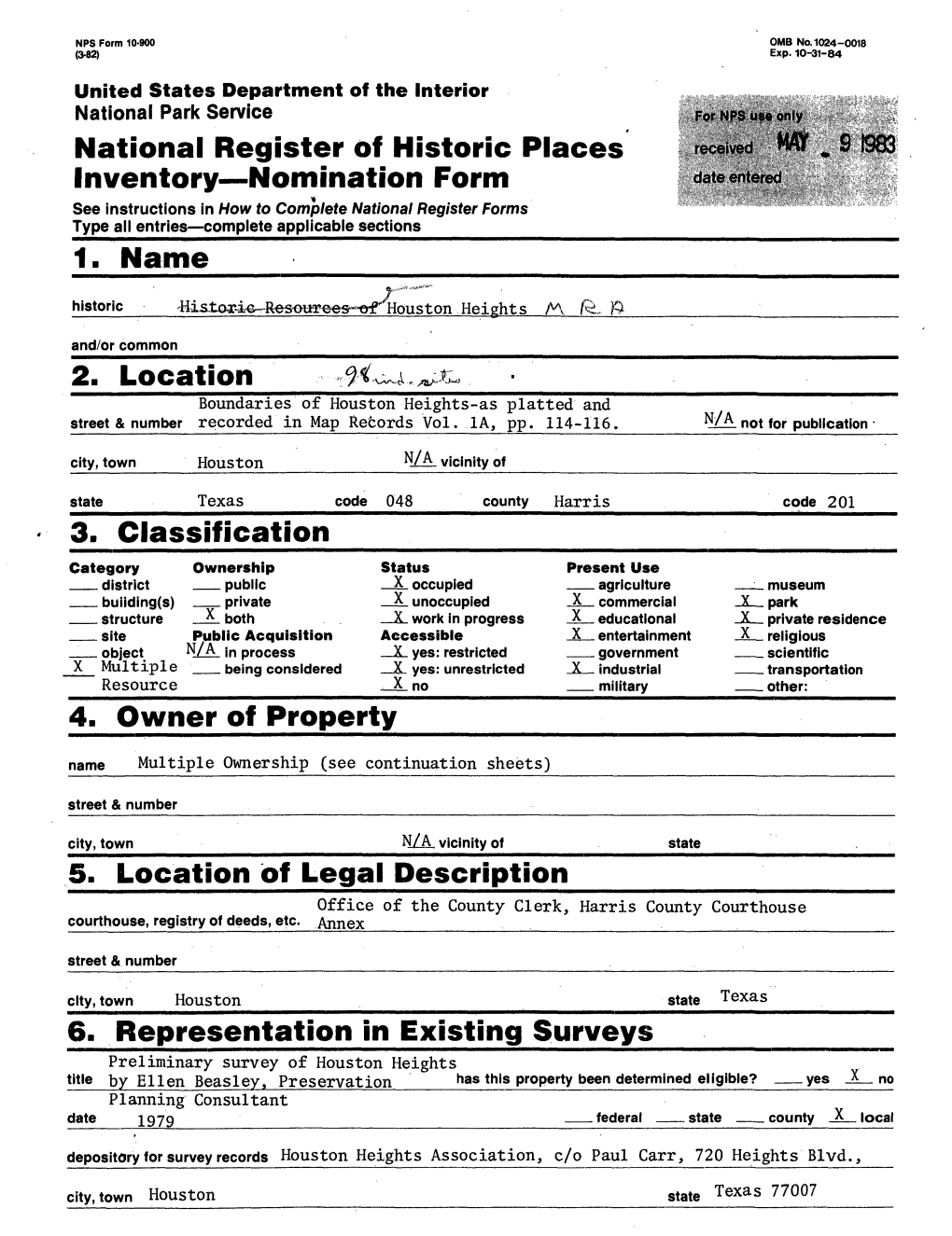 National Register of Historic Places Inventory Nomination Form 1