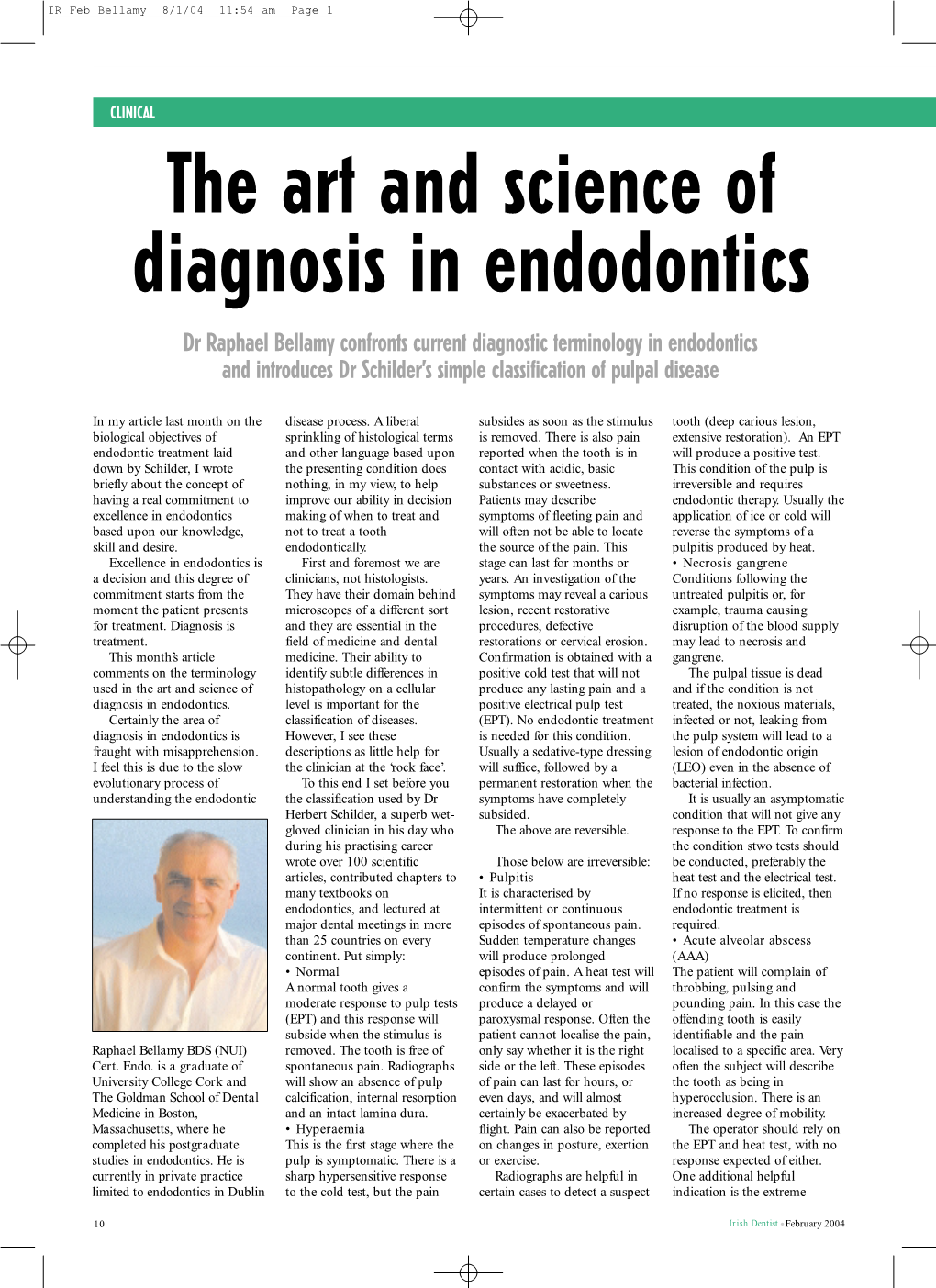 The Art and Science of Diagnosis in Endodontics