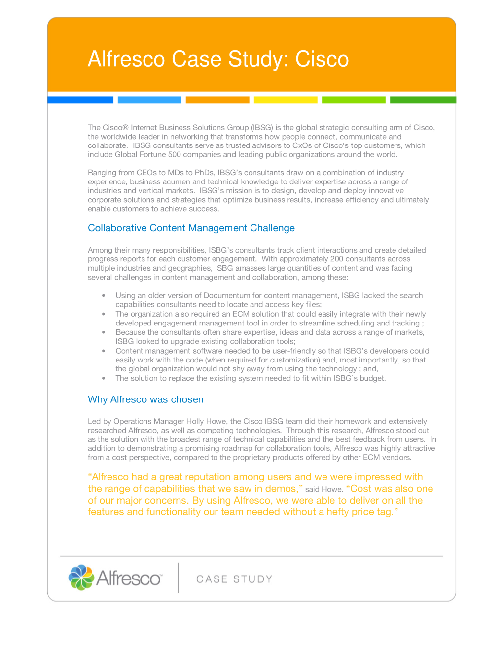 Alfresco Case Study: Cisco