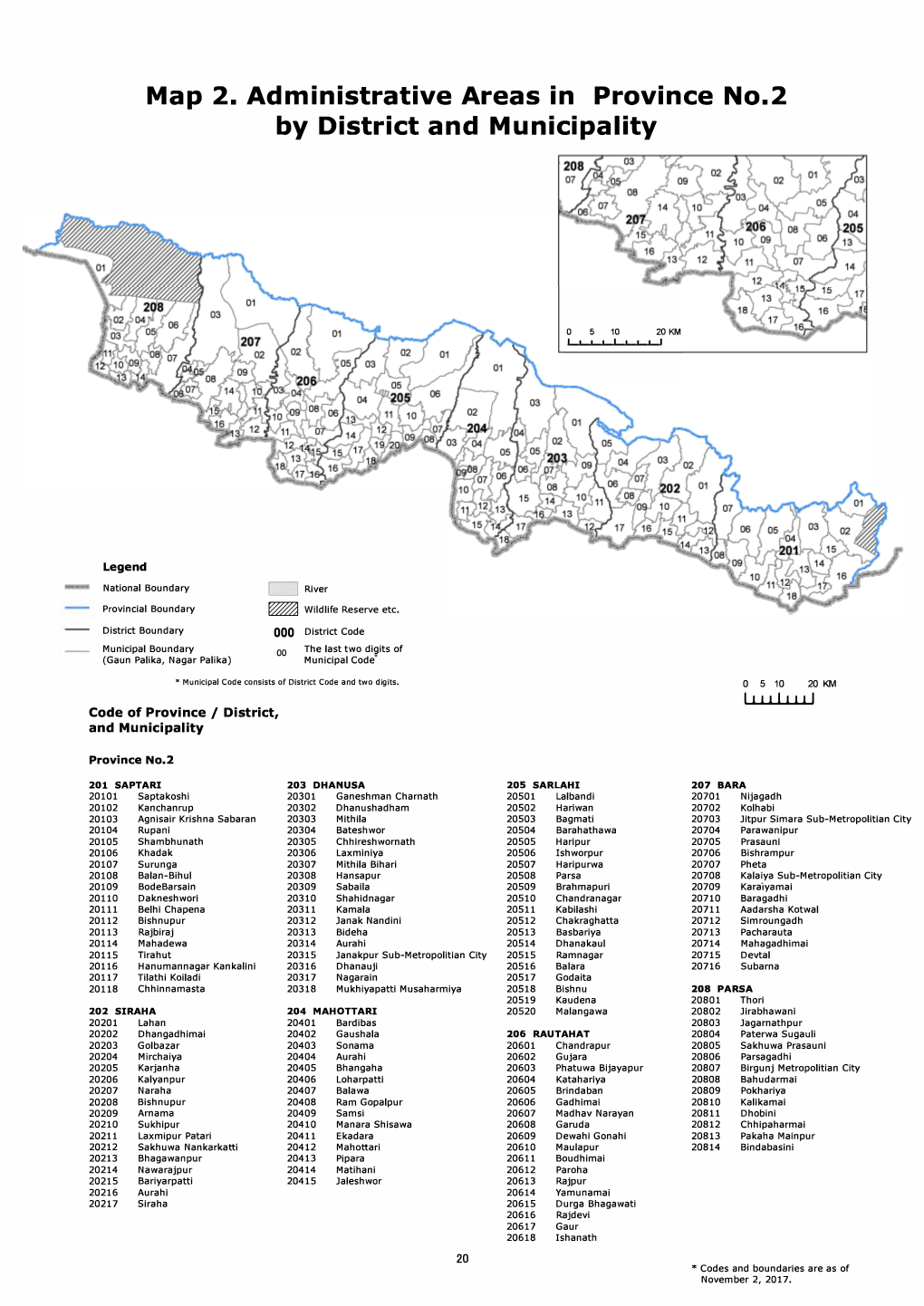 Map of Province No. 2, Preliminary Results No. 2, Nepal Economic Census 2018