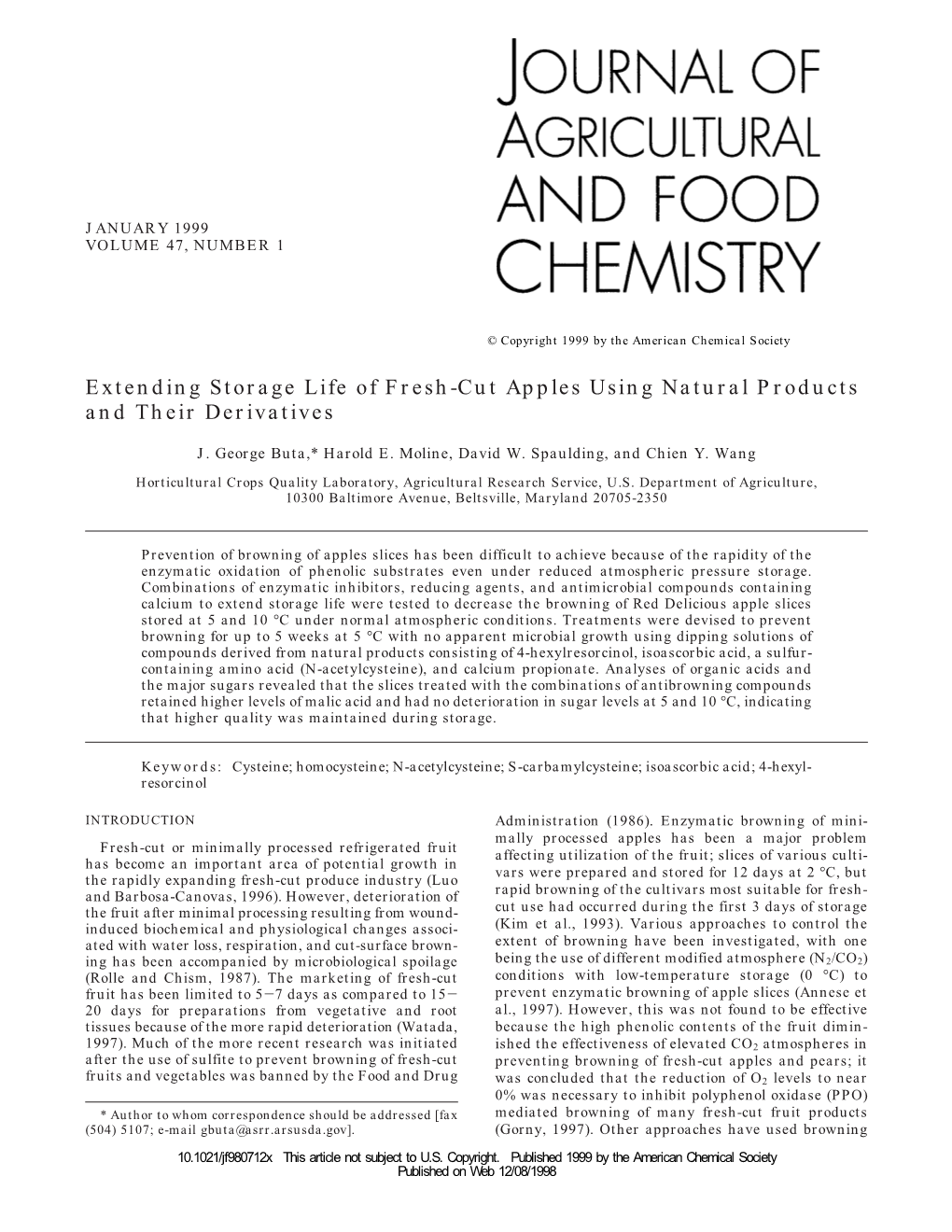 Extending Storage Life of Fresh-Cut Apples Using Natural Products and Their Derivatives