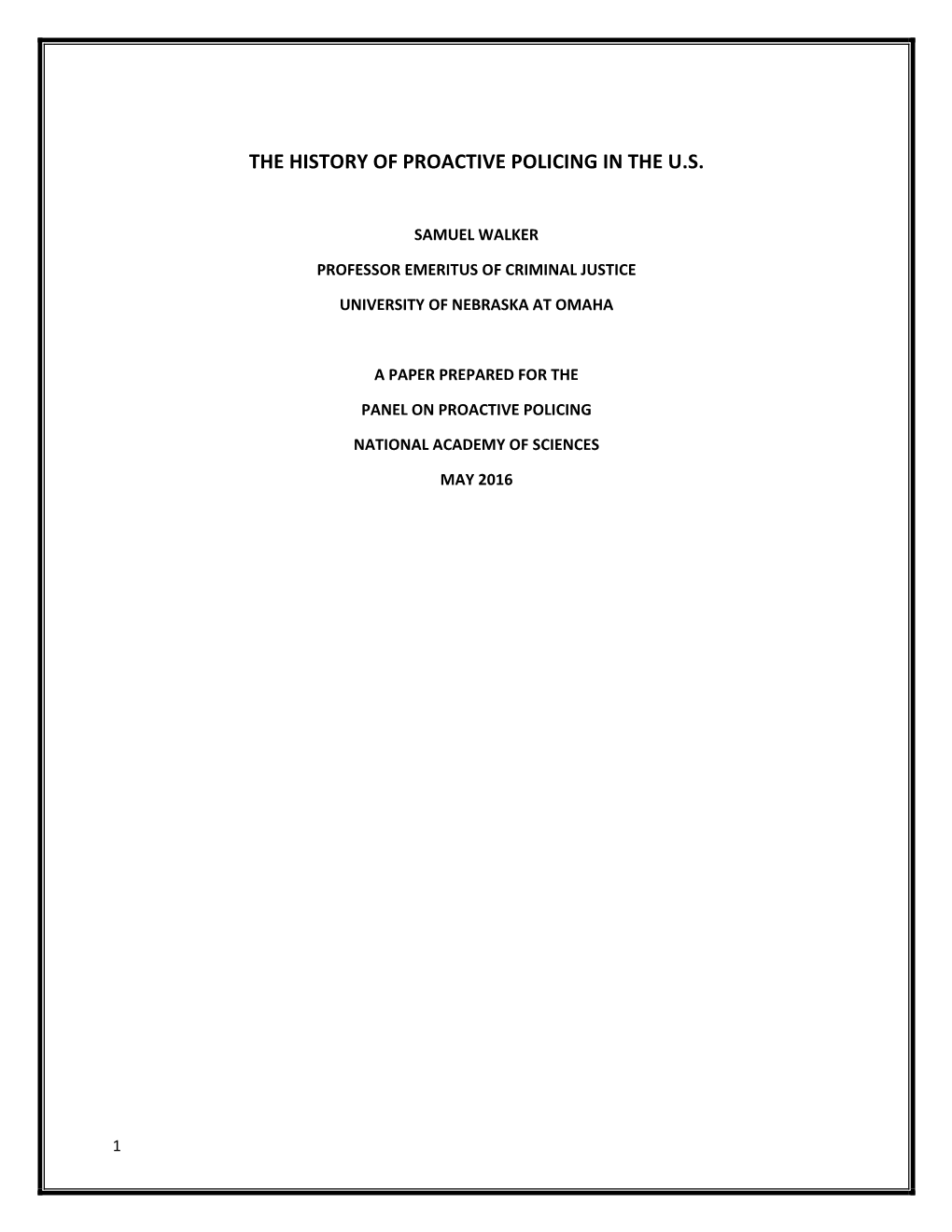 The History of Proactive Policing in the U.S