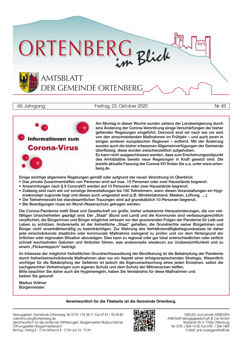 ORTENBERG Im Blick AMTSBLATT DERGEMEINDE ORTENBERG