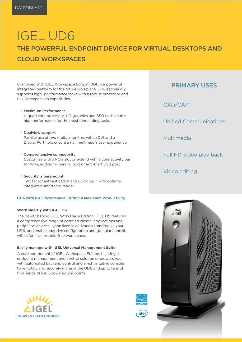 Igel Ud6 the Powerful Endpoint Device for Virtual Desktops and Cloud Workspaces