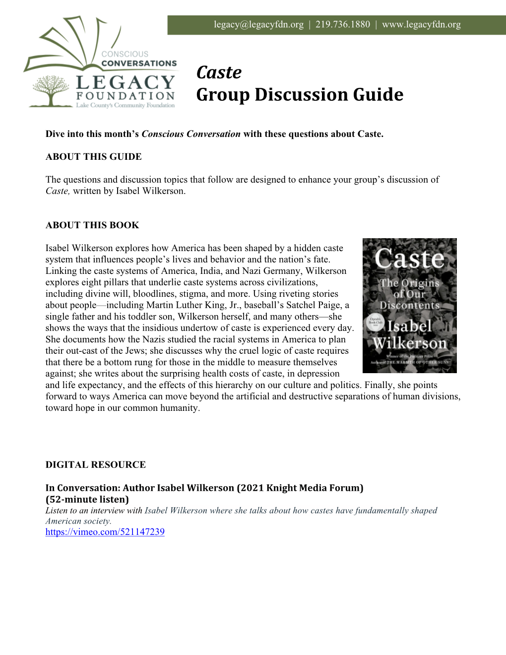 Caste Group Discussion Guide