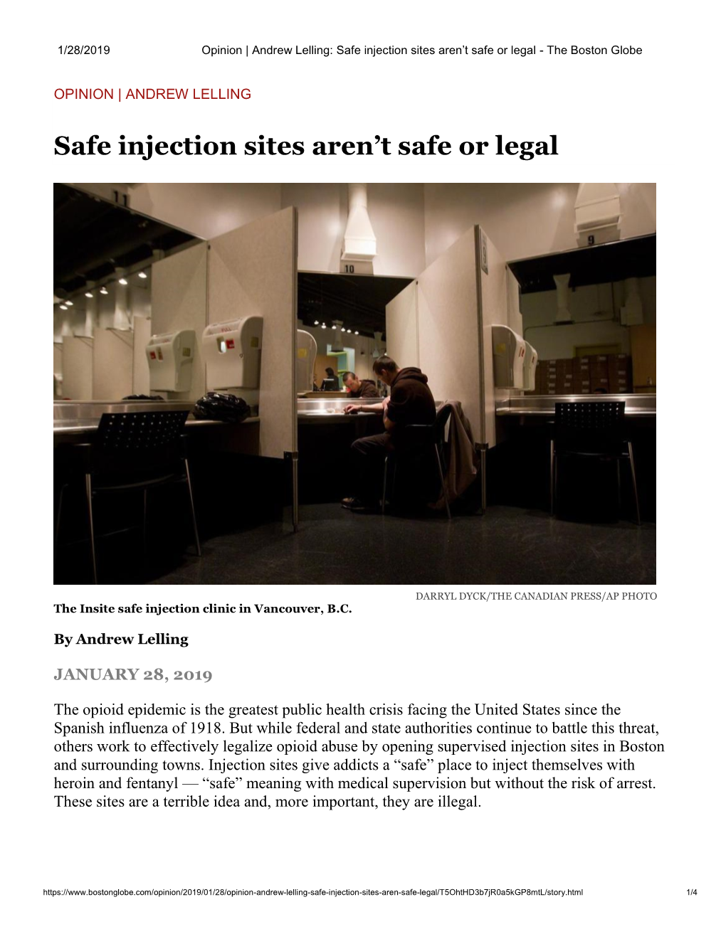 Safe Injection Sites Aren’T Safe Or Legal - the Boston Globe