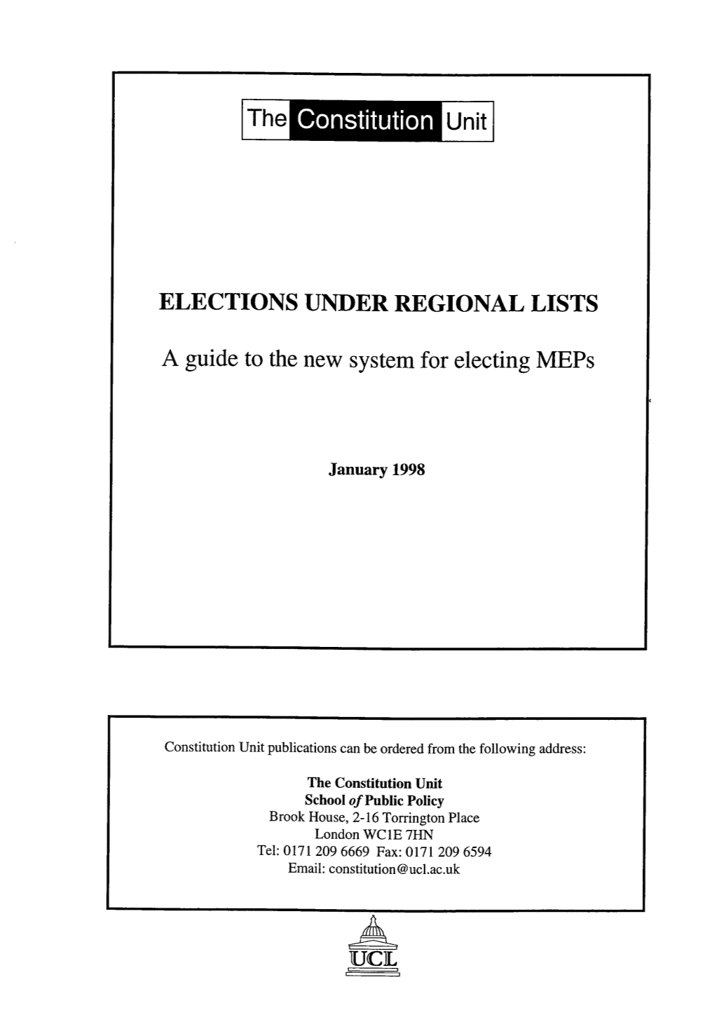 Elections Under Regional Lists