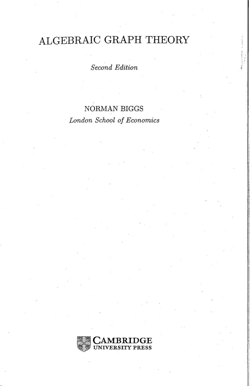 Algebraic Graph Theory Cambridge