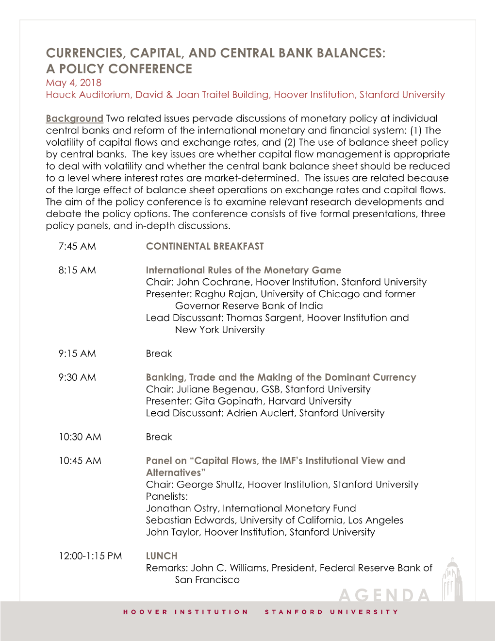 Conference Agenda