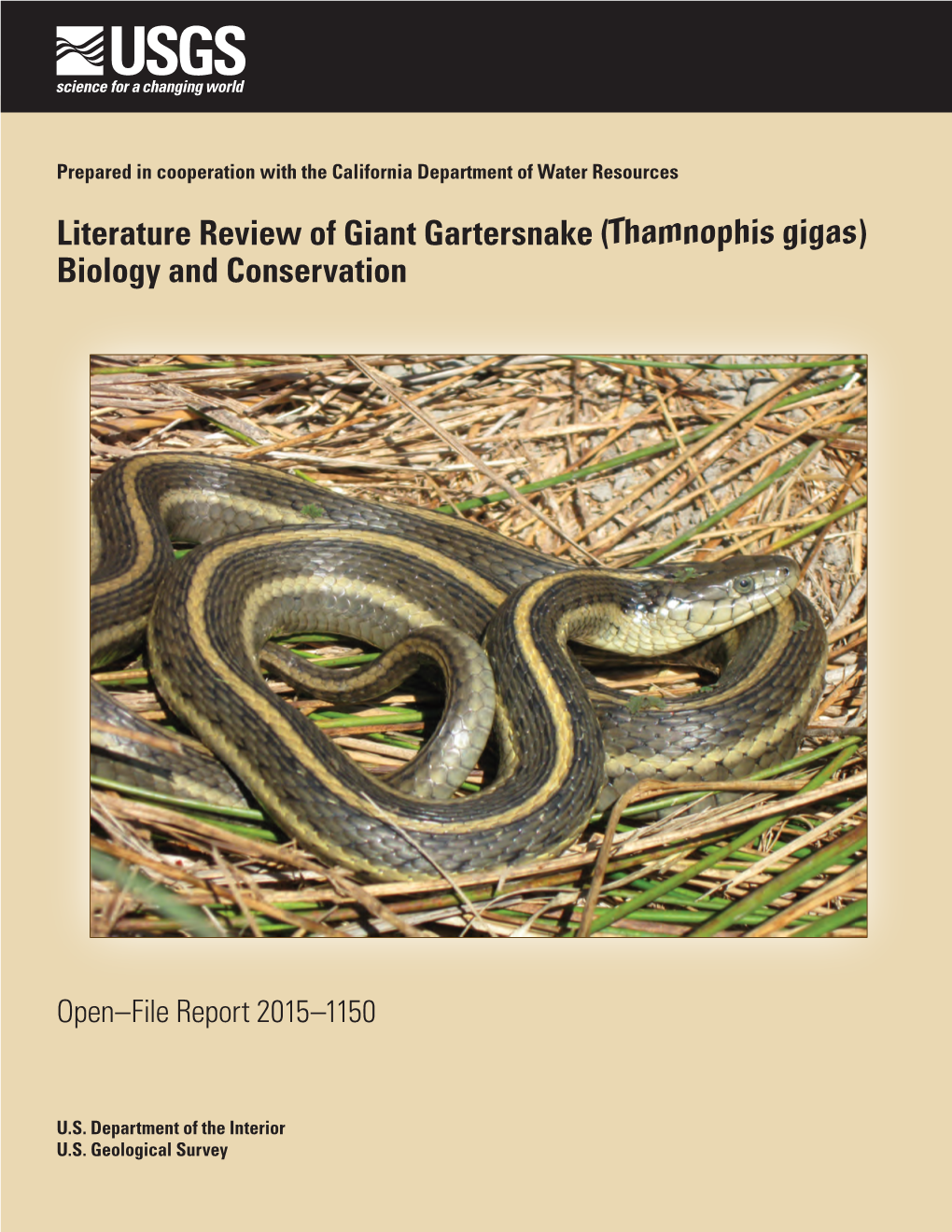 Literature Review of Giant Gartersnake (Thamnophis Gigas) Biology and Conservation