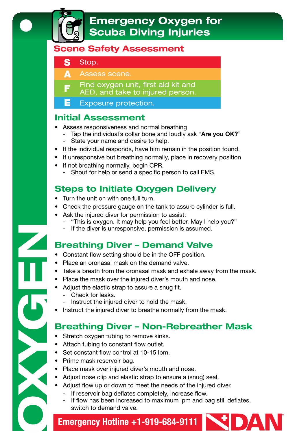 F Emergency Oxygen for Scuba Diving Injuries OXYGEN