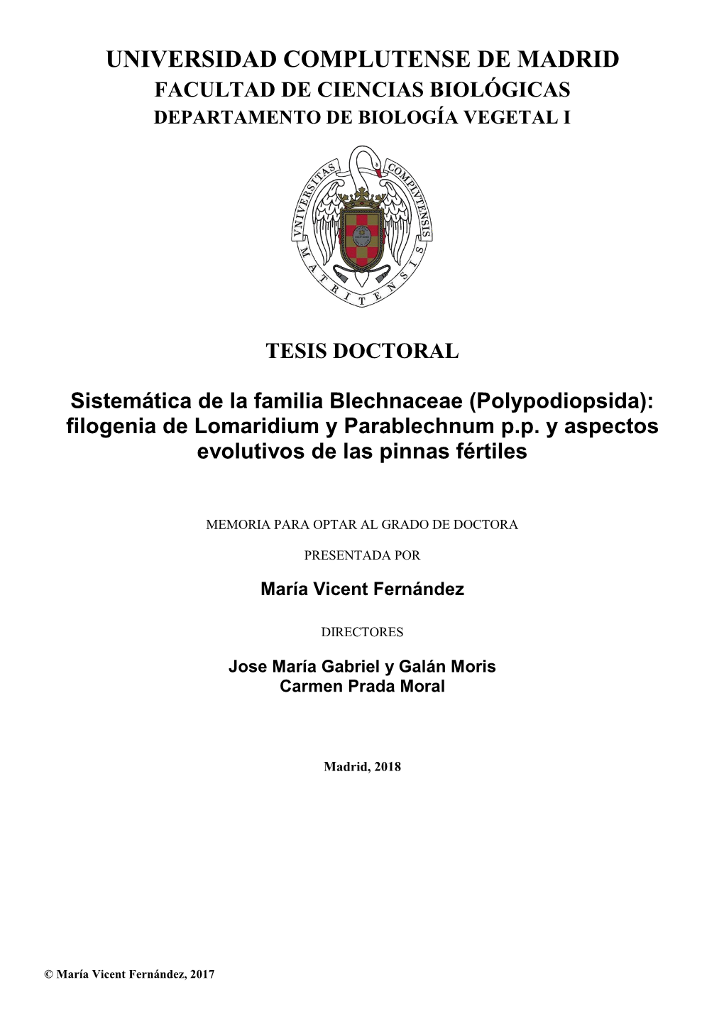 Sistemática De La Familia Blechnaceae (Polypodiopsida): Filogenia De Lomaridium Y Parablechnum P.P