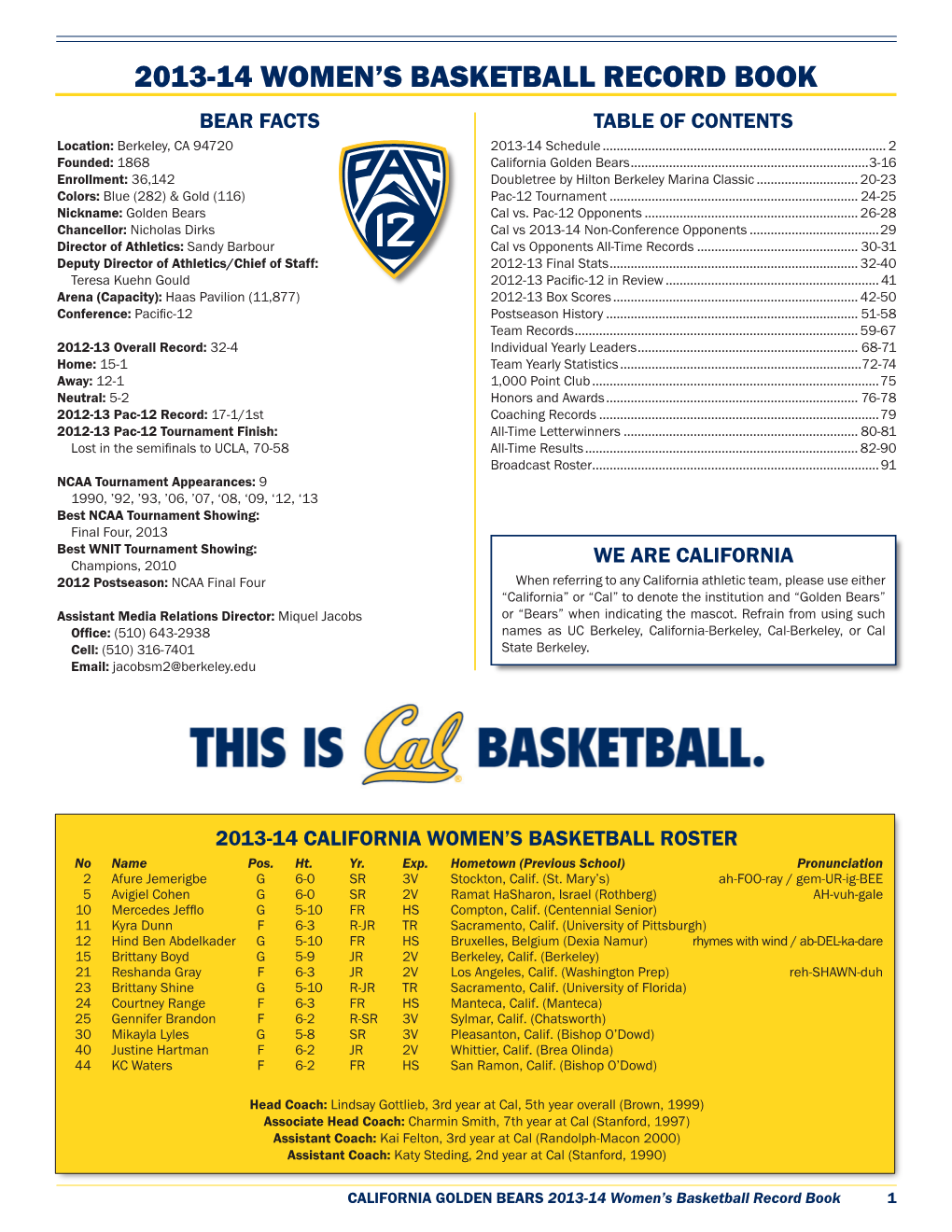 2013-14 Women's Basketball Record Book