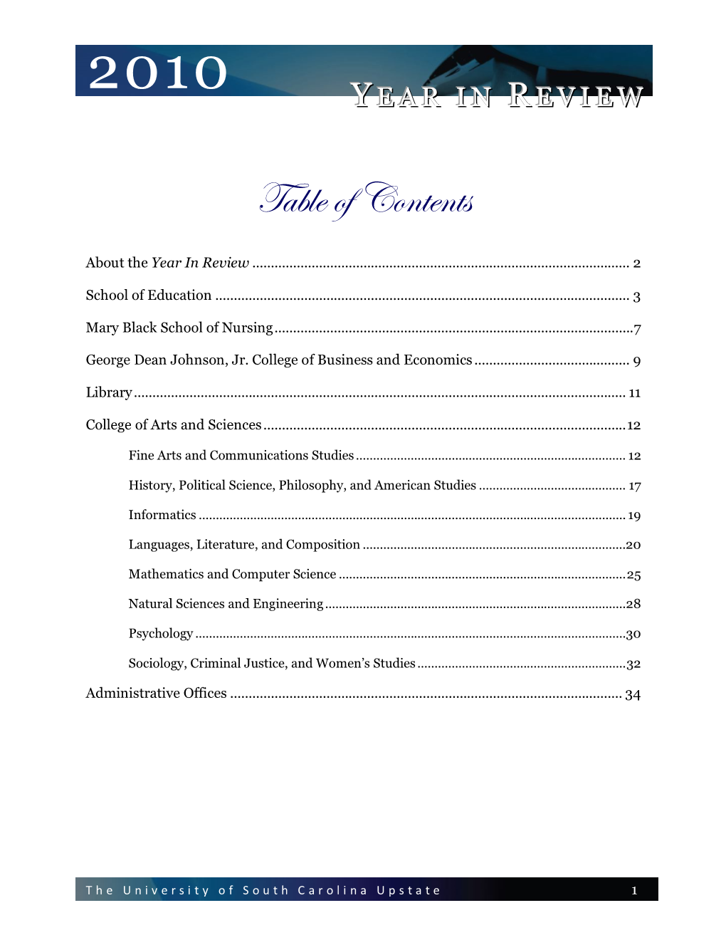 Table of Contents