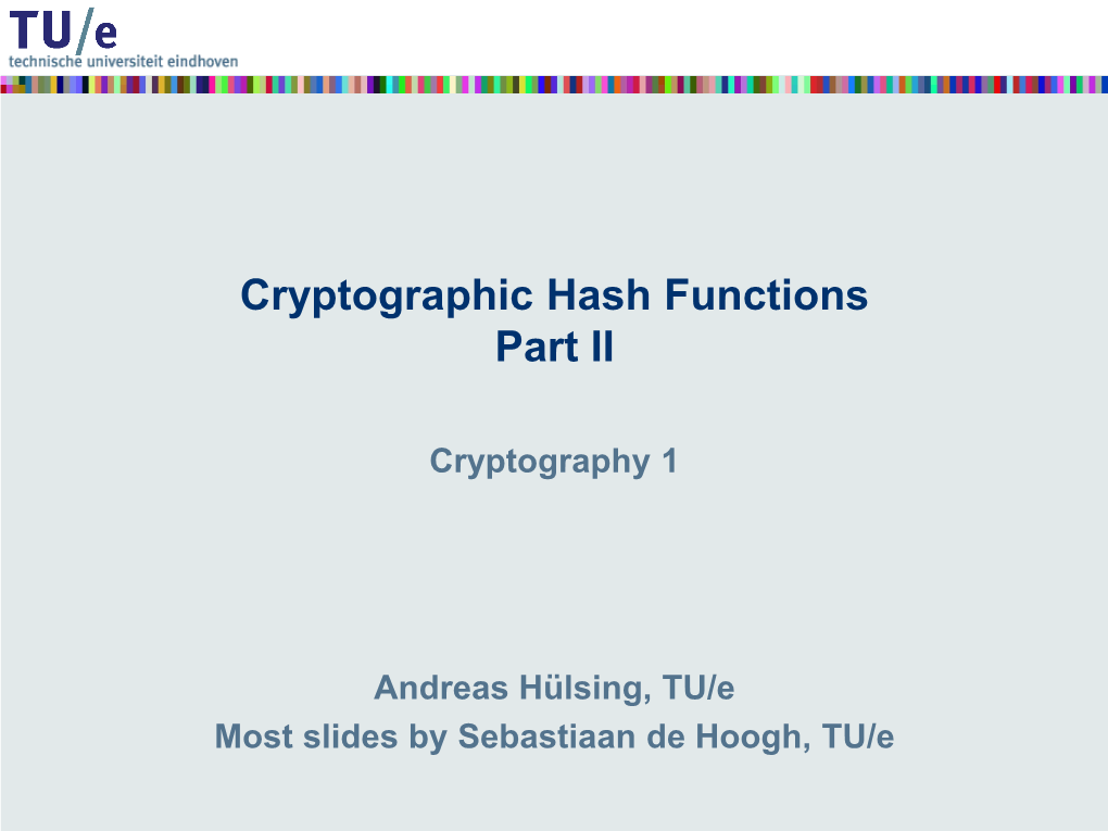 Design and Analysis of Hash Functions
