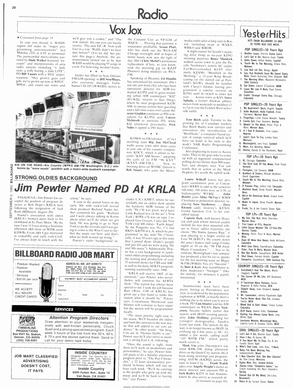 Jim Pewter Named PD at KRLA Indianapolis' Bros