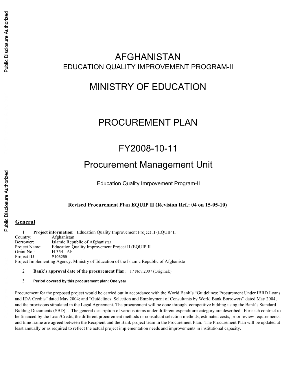 World Bank Document