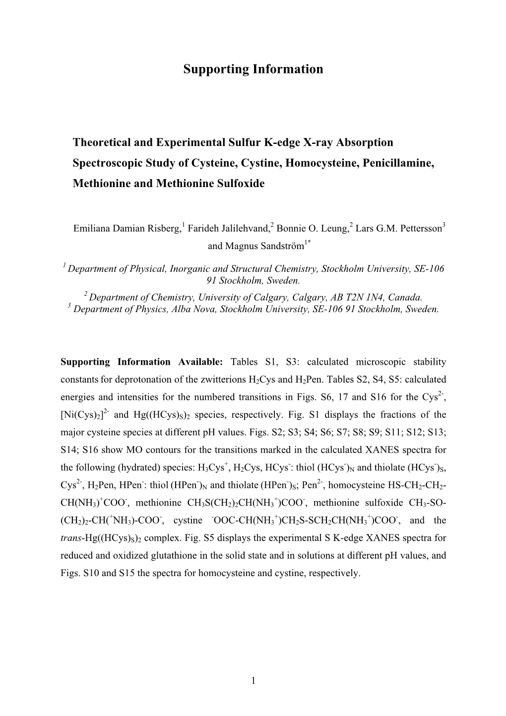 Calculated Microscopic Stability Constants for Deprotonation of the Zwitterions H2cys and H2pen