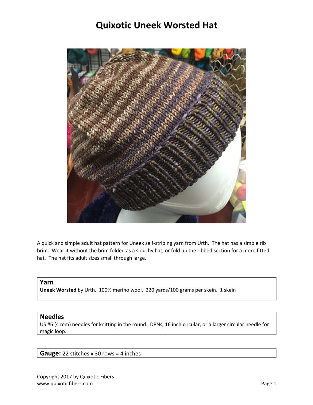 Quixotic Uneek Worsted Hat