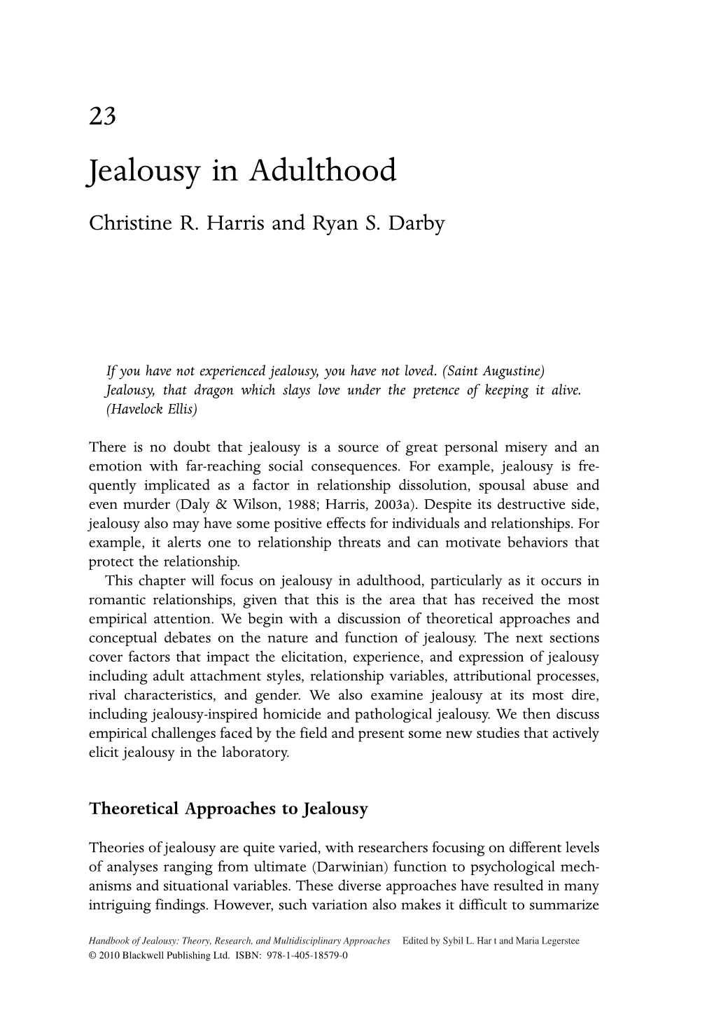 Jealousy in Adulthood Christine R