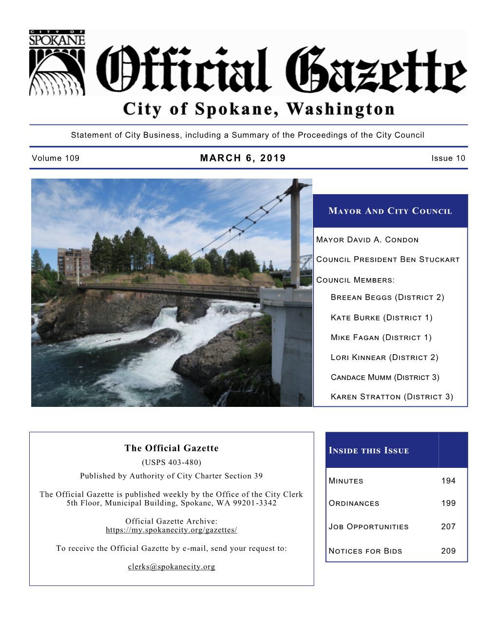 March 6, 2019 Official Gazette, Spokane, WA 195