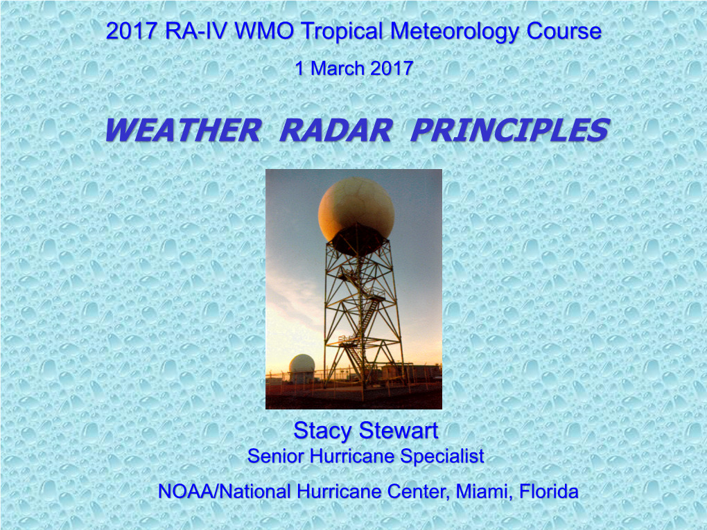 Weather Radar Principles