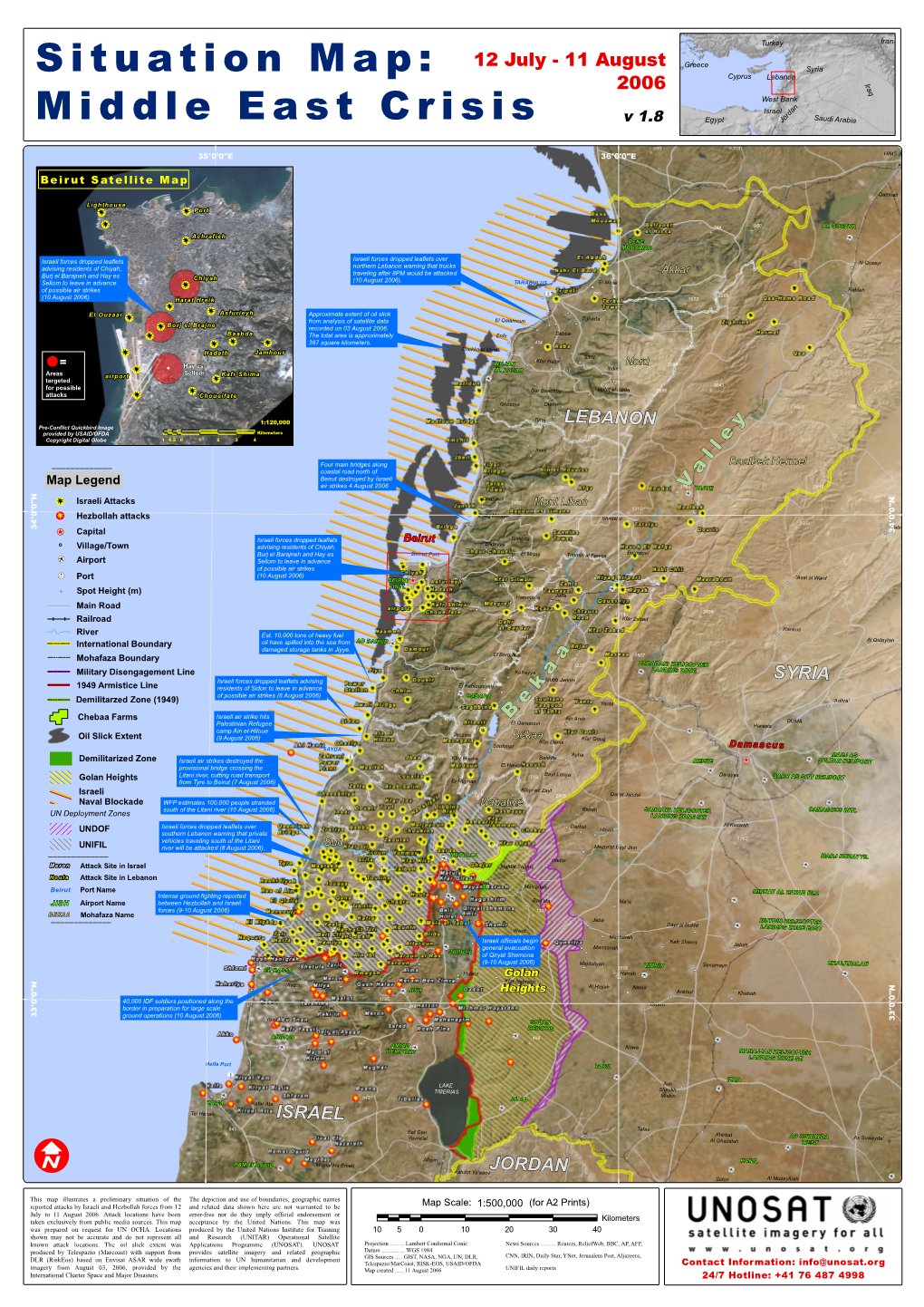 Situation Map: Cyprus Lebanon I R a 2006 Q West Bank Israel Saud Middle East Crisis V1.8 Egypt Jordan Iarabia