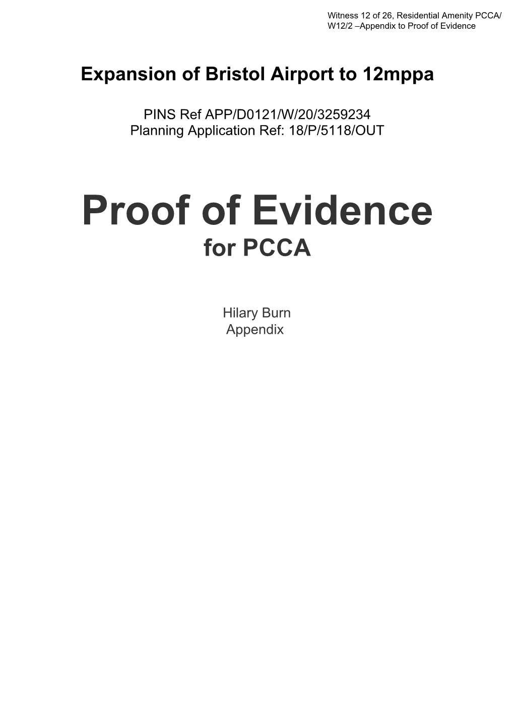 Proof of Evidence