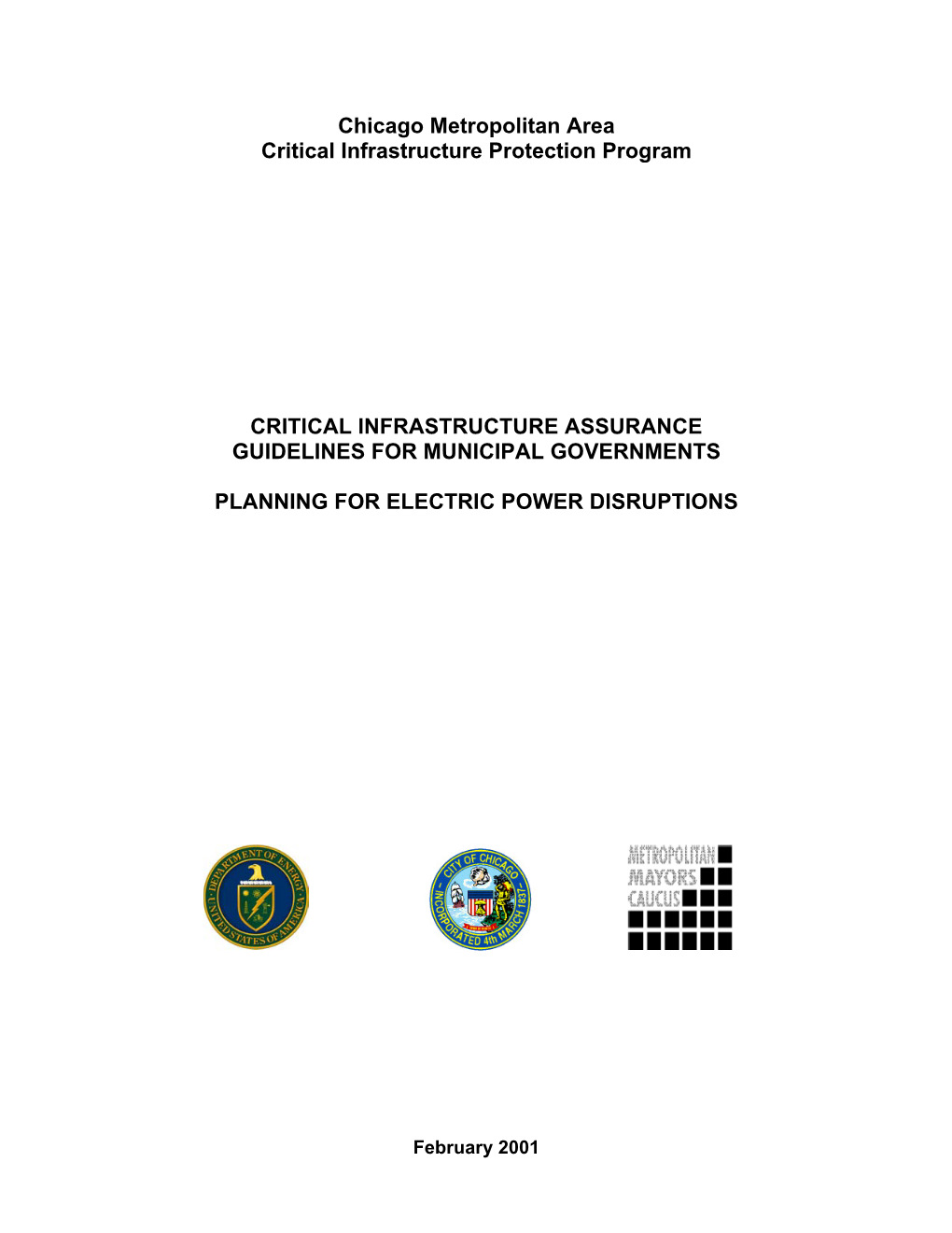 Chicago Metropolitan Area Critical Infrastructure Protection Program