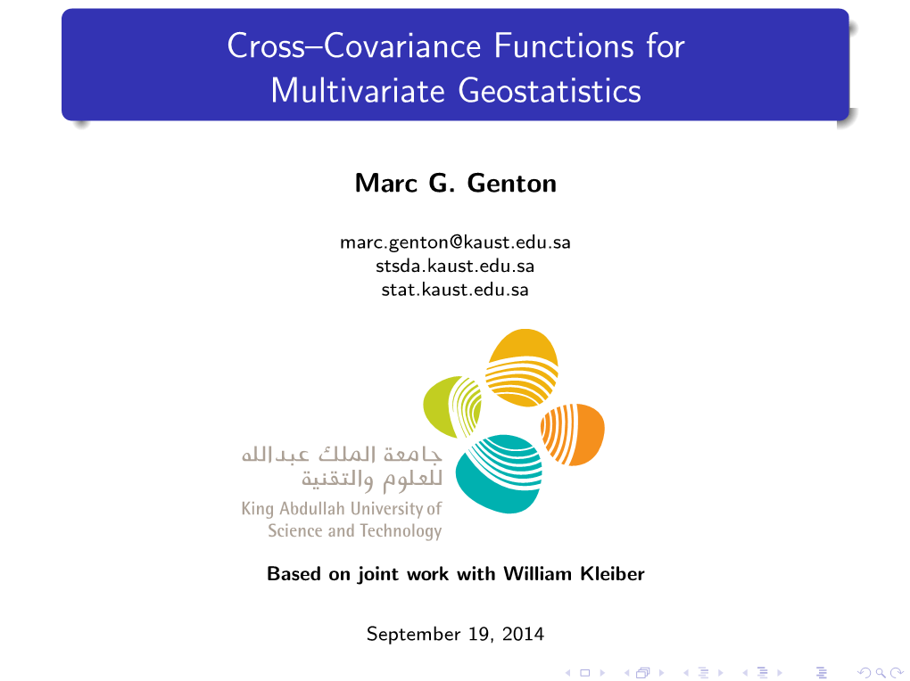 Cross–Covariance Functions for Multivariate Geostatistics