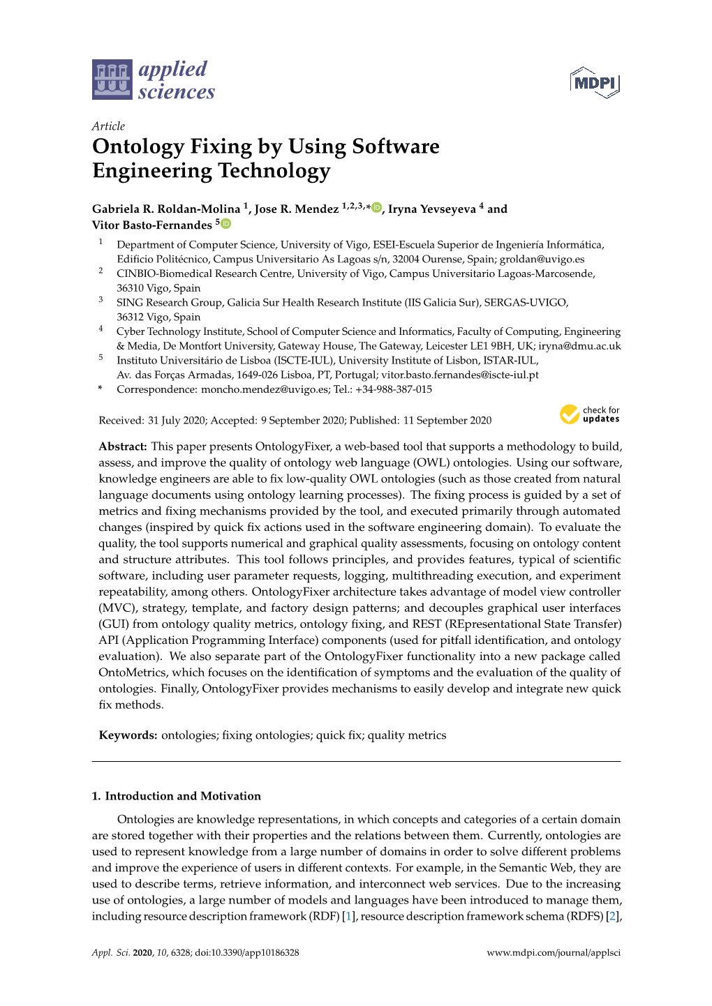 Ontology Fixing by Using Software Engineering Technology