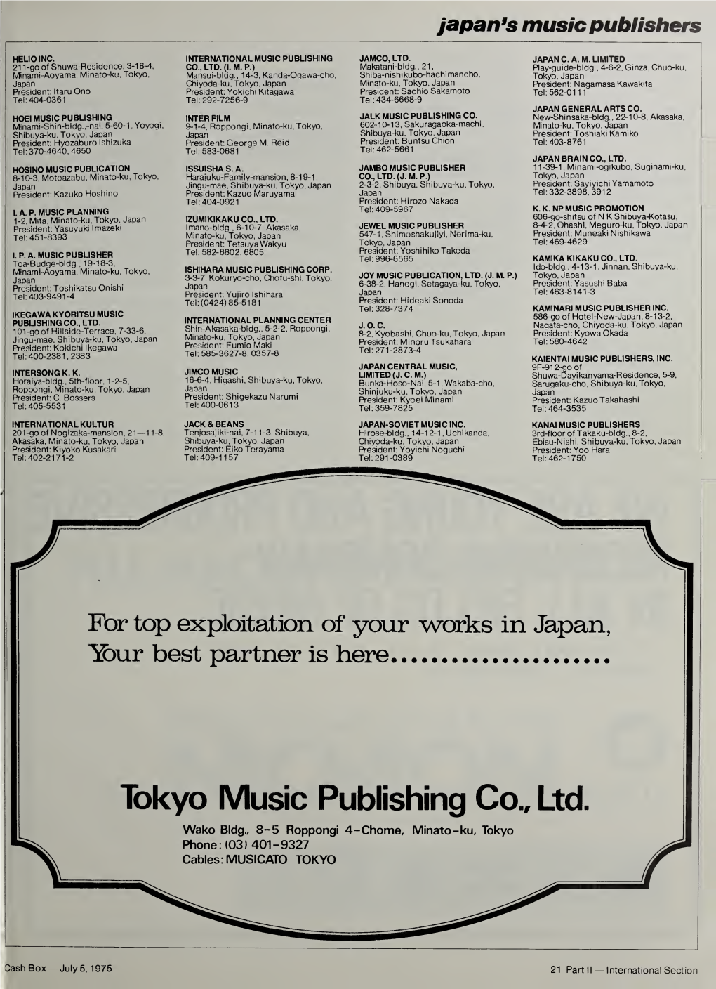 Tokyo Music Publishing Co., Ltd