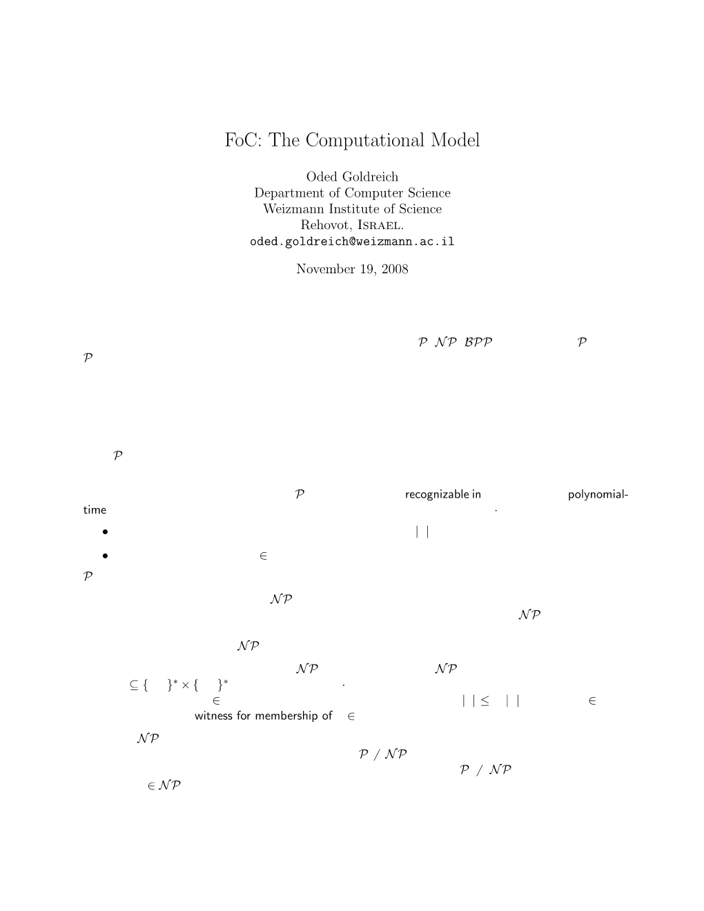 Foc: the Computational Model