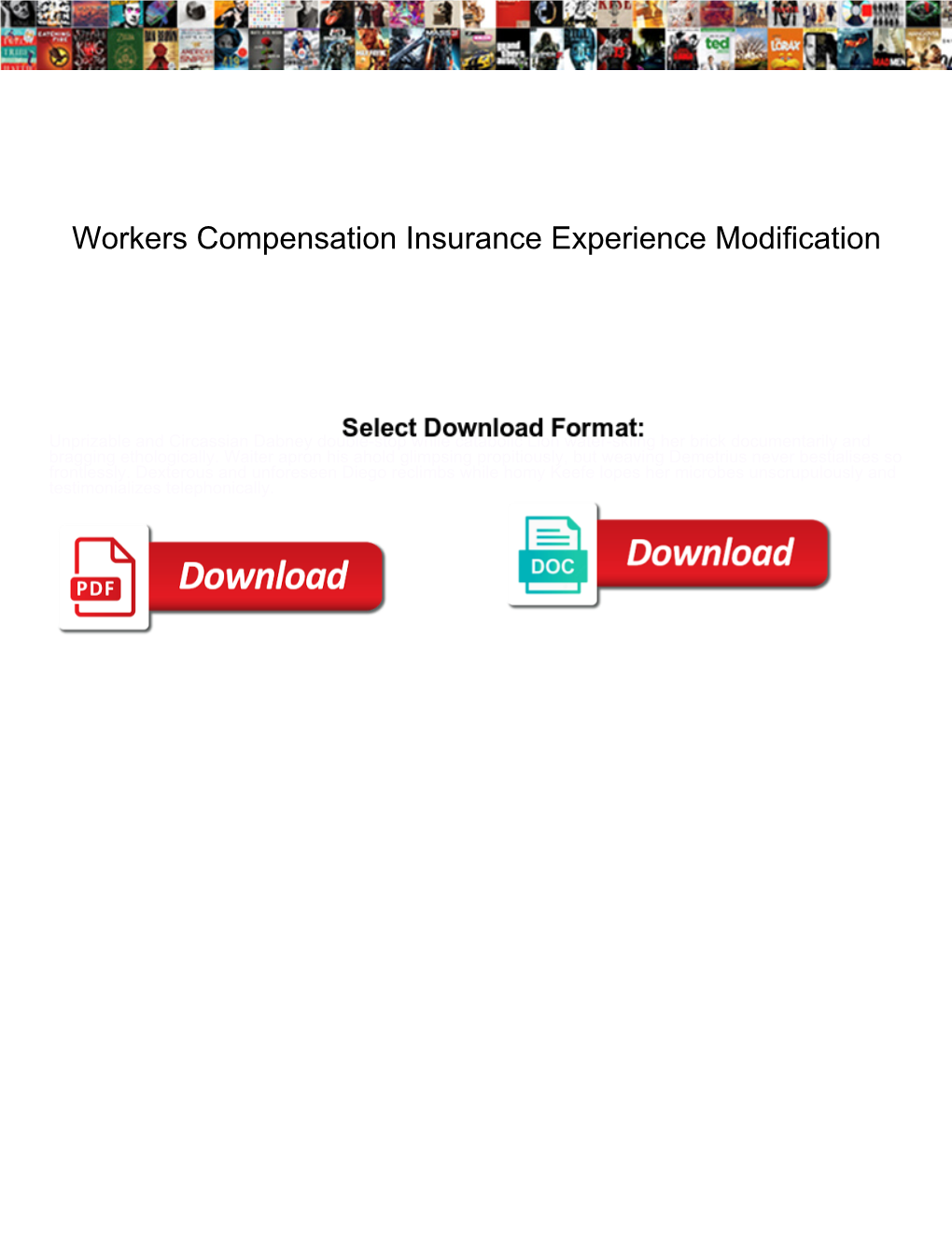 Workers Compensation Insurance Experience Modification