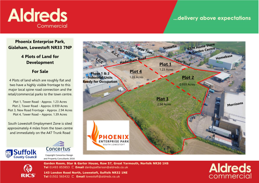 Phoenix Enterprise Park, Gisleham, Lowestoft NR33 7NP 4 Plots Of