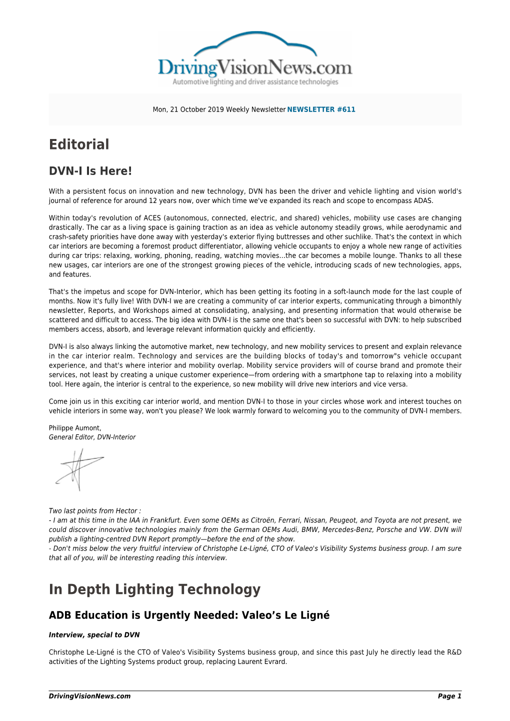 Editorial in Depth Lighting Technology