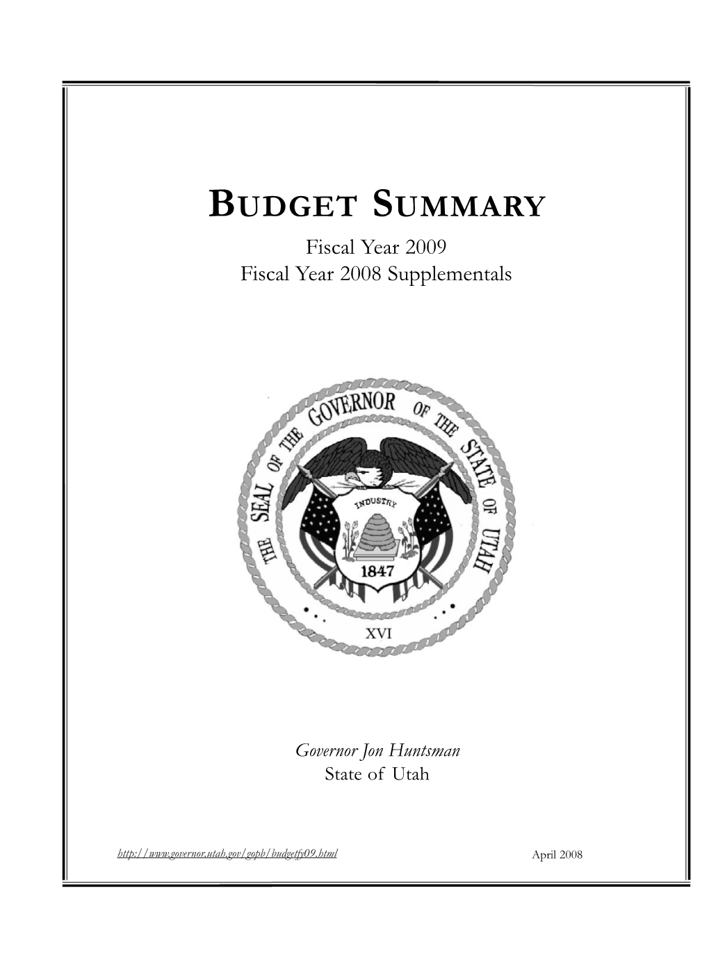 2009 Budget Summary