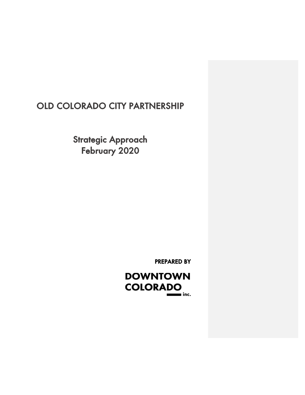Old Colorado City Partnership Strategic Planning Retreat