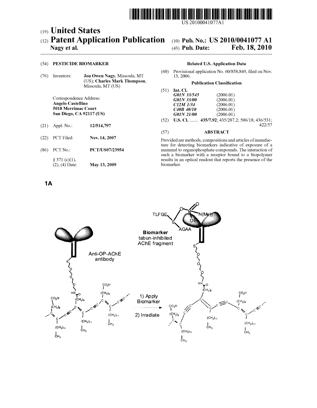 (12) Patent Application Publication (10) Pub. No.: US 2010/0041077 A1 &