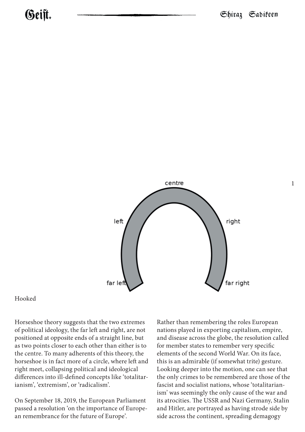 Hooked Horseshoe Theory Suggests That the Two Extremes of Political