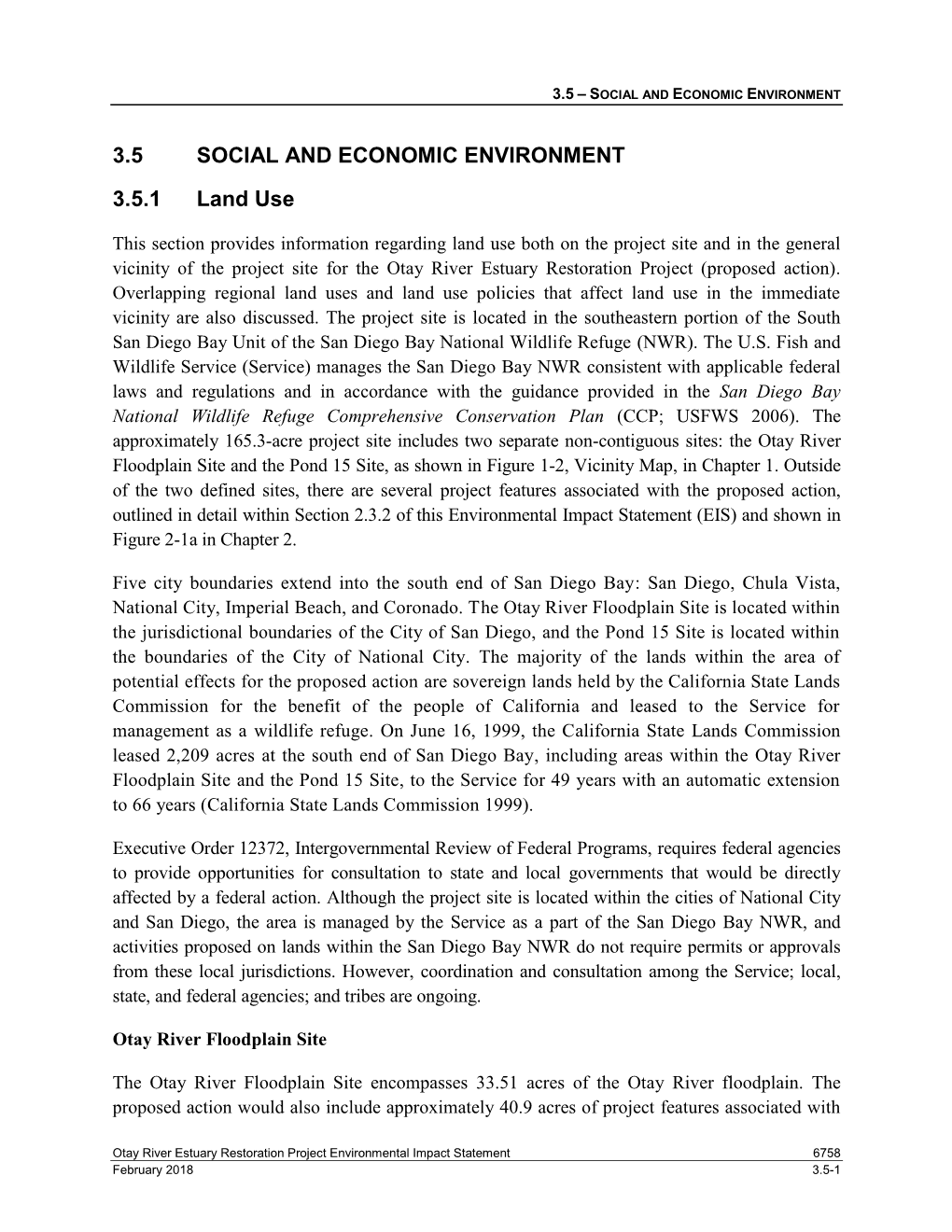 3.5 – Social and Economic Environment