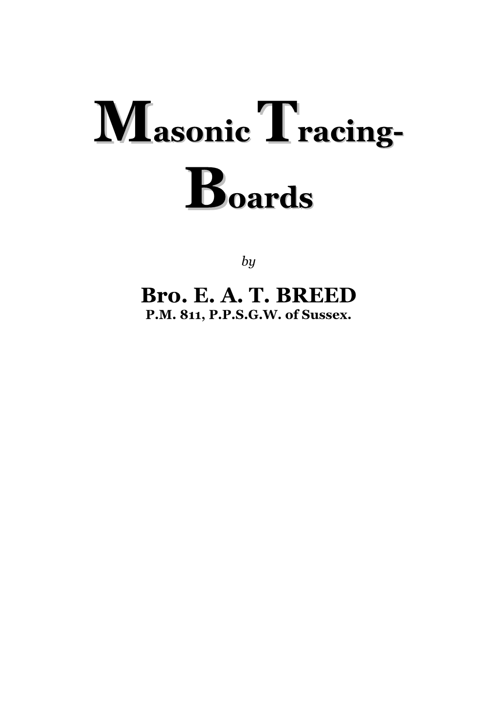 Masonic Tracing- Boards
