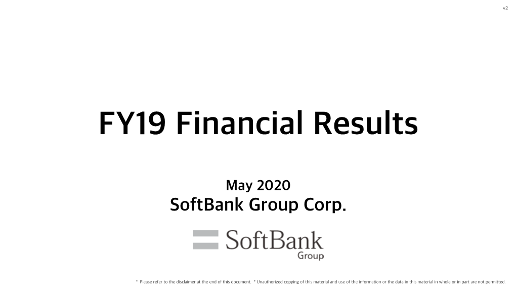 Earnings Results for the Fiscal Year Ended March 31, 2020, Financial