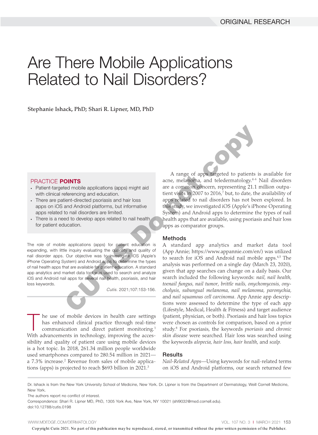 Are There Mobile Applications Related to Nail Disorders?