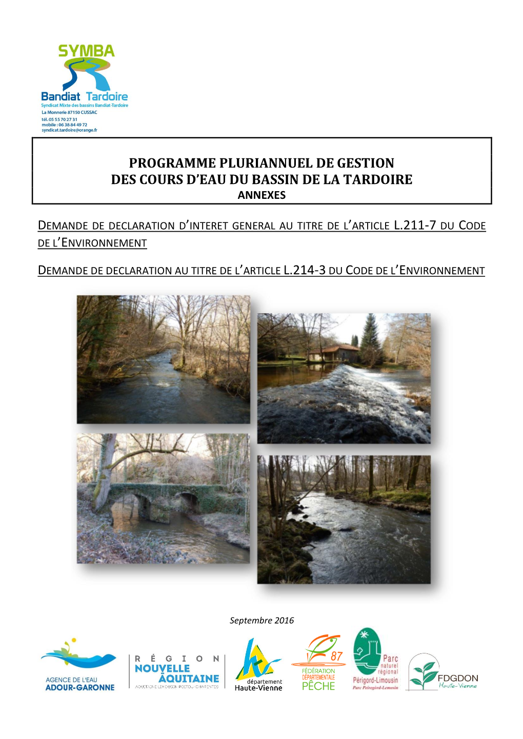 Programme Pluriannuel De Gestion Des Cours D'eau Du Bassin De La