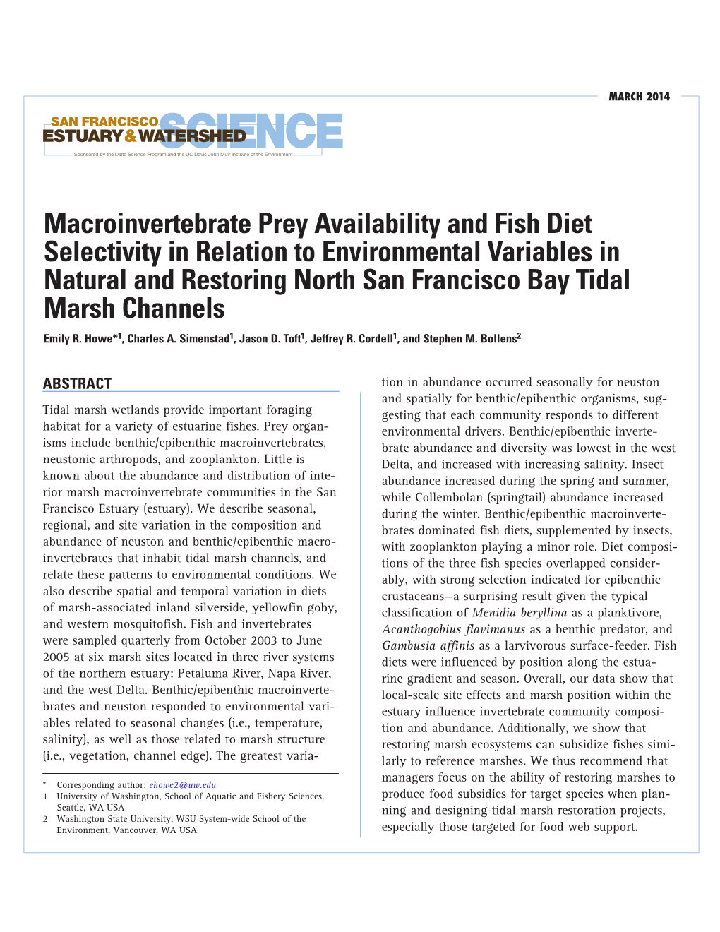 Macroinvertebrate Prey Availability and Fish Diet Selectivity in Relation